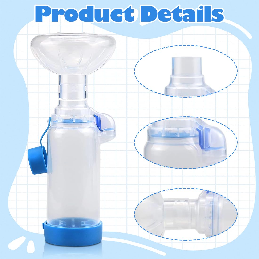 Inhalador para Mascotas con 2 Mascarillas para Gatos y Perros | Cámara de Aerosol con Indicador de Respiración | Compatible con MDI | Mascarilla de Silicona Suave | Ayuda de Inhalación Portátil