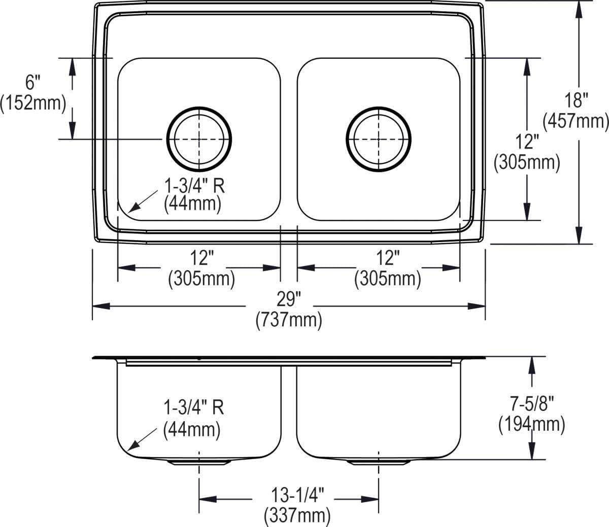 Elkay LR2918MR2 Sink, Lustertone