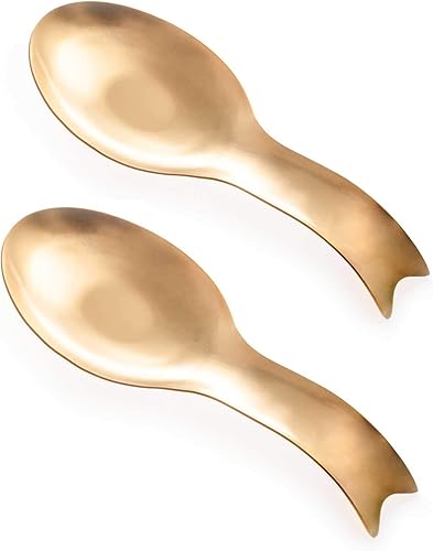 Pretty Jolly Soporte de cuchara de acero inoxidable con forma de pescado para estufa, soporte de metal para encimera de cocina, utensilios de