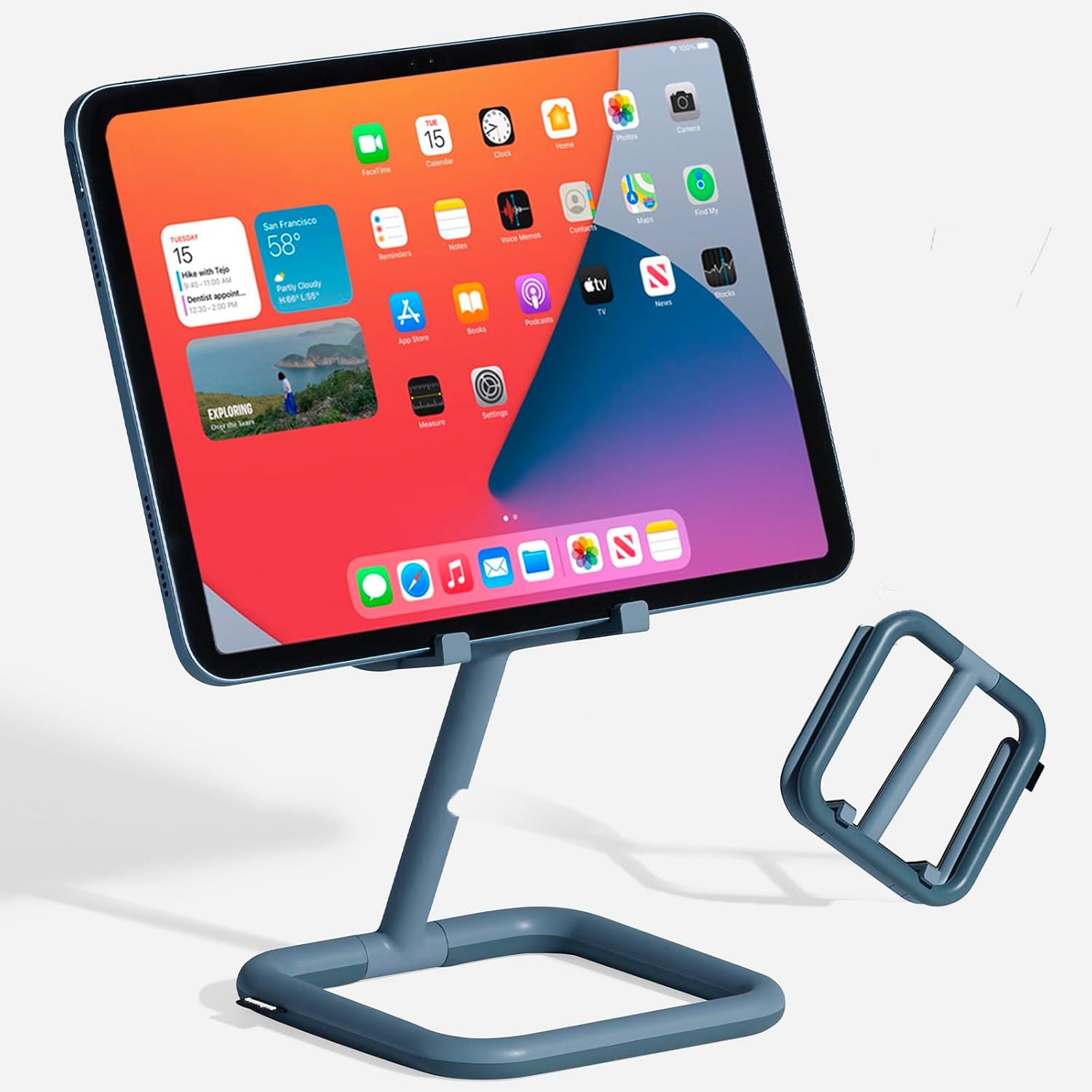 Bouncepad Go iPad Stand for Business & Leisure | iPad POS Stand | Adjustable Tablet & iPad Stand | Compatible with All Tablets & iPad Models | iPad Register Stand | Blue