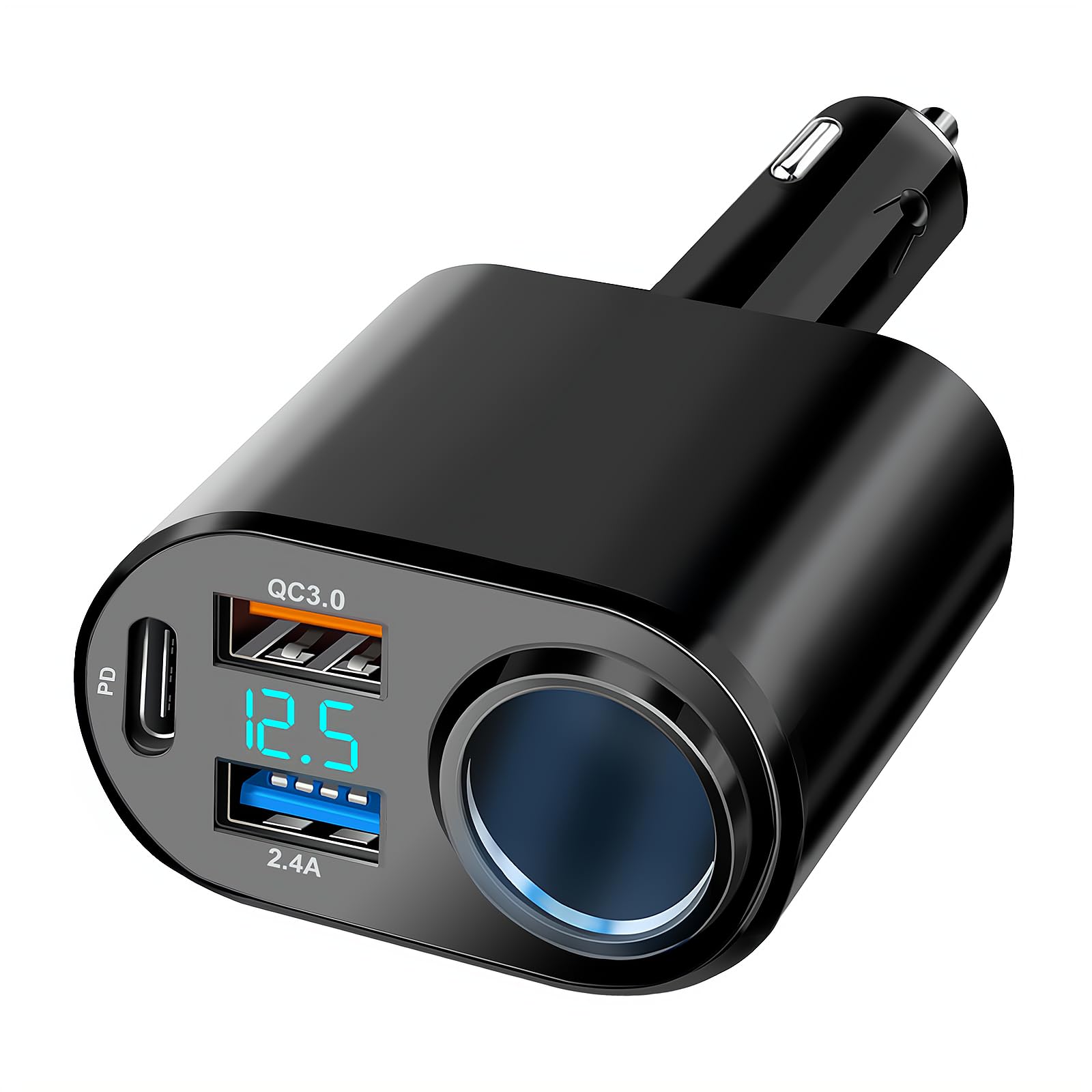 USB C Car Charger, PD 30W Type C Dual USB Fast Car Charger 90W Cigarrete Lighter Socket Adapter Compatible with iPhone 16 Pro Max Plus 15 14 13 XS Samsung GPS