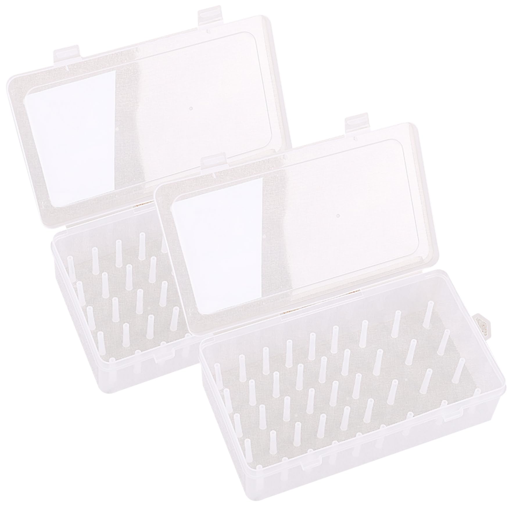 2 supports de fil vides et visibles pour bobines de coton, boîte à couture en plastique
