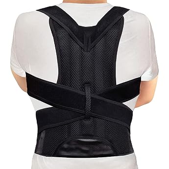 Back Straightener Posture Correction for Men and Women Back Support Posture Strap Adjustable Back Strap for Upright Posture Shoulder Back Pain Relief 3XL Black