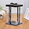 ARIATI Transparent Gift Box with Black Base, Clear Acrylic Counter Top Organiser, Dust Proof for Artificial Rose, Teddy Bear, Flower, Soap - Birthday, Wedding, Valentines