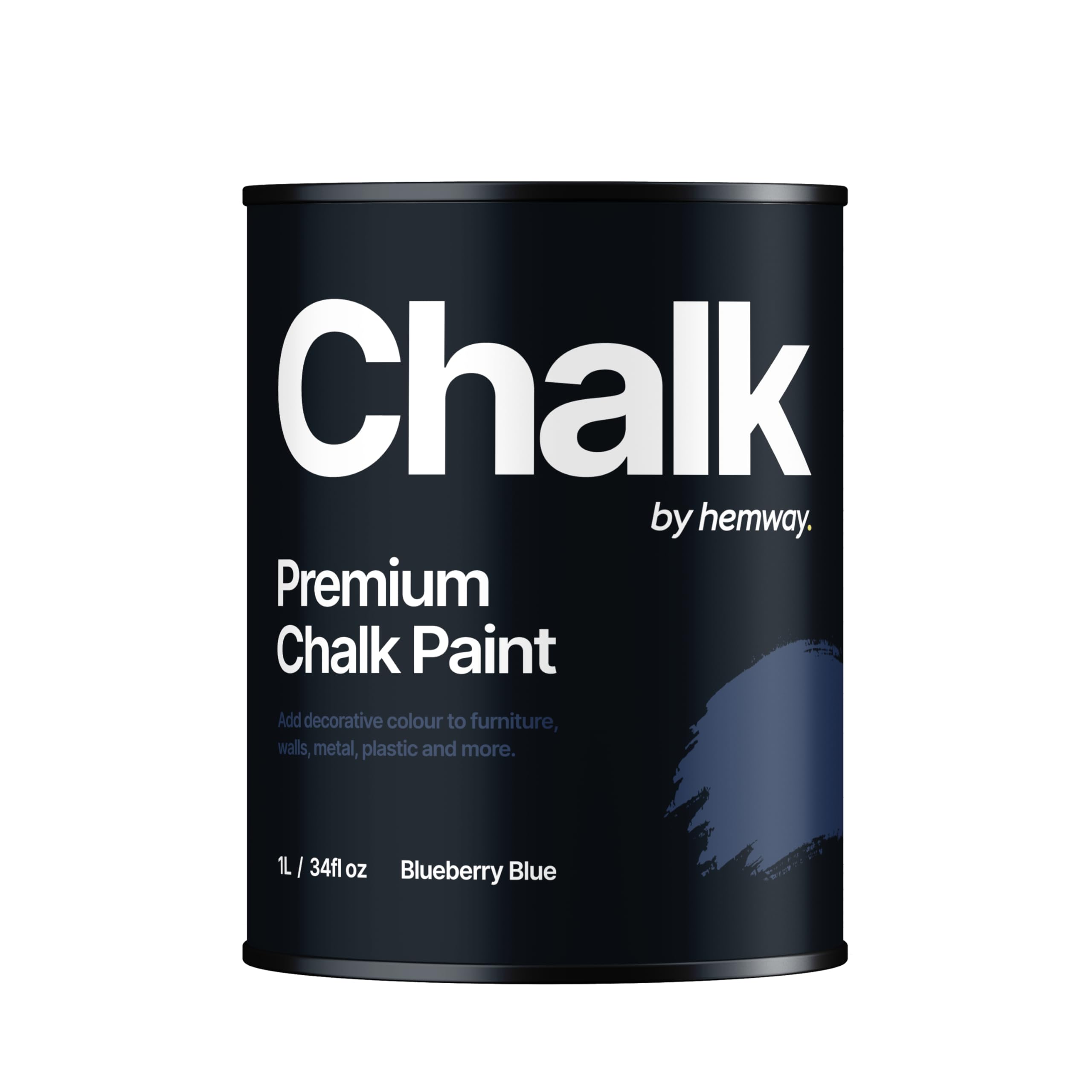 Premium Chalk Paint - Blueberry Blue 1 L | Chalky Matt Shabby Chic Finish For Interior Furniture & Walls | Quick Dry & 1 Coat