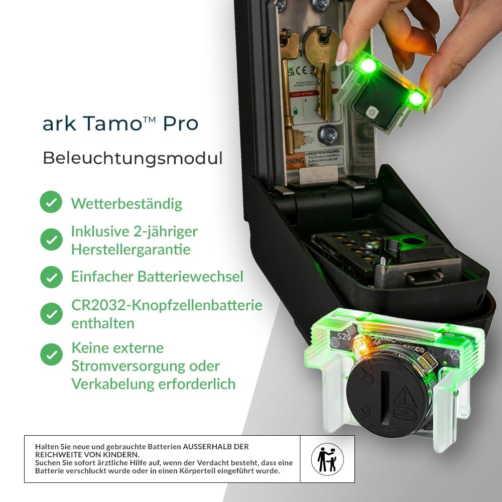 Ark Tamo Pro Schlüsseltresor mit Zahlencode - Schlüsselsafe Aussen - Police Preferred Schlüsseltresor Außen - Schlüsselbox 9,7 Mio. Code-Kombination - ideal für Home, Airbnb und Commercial