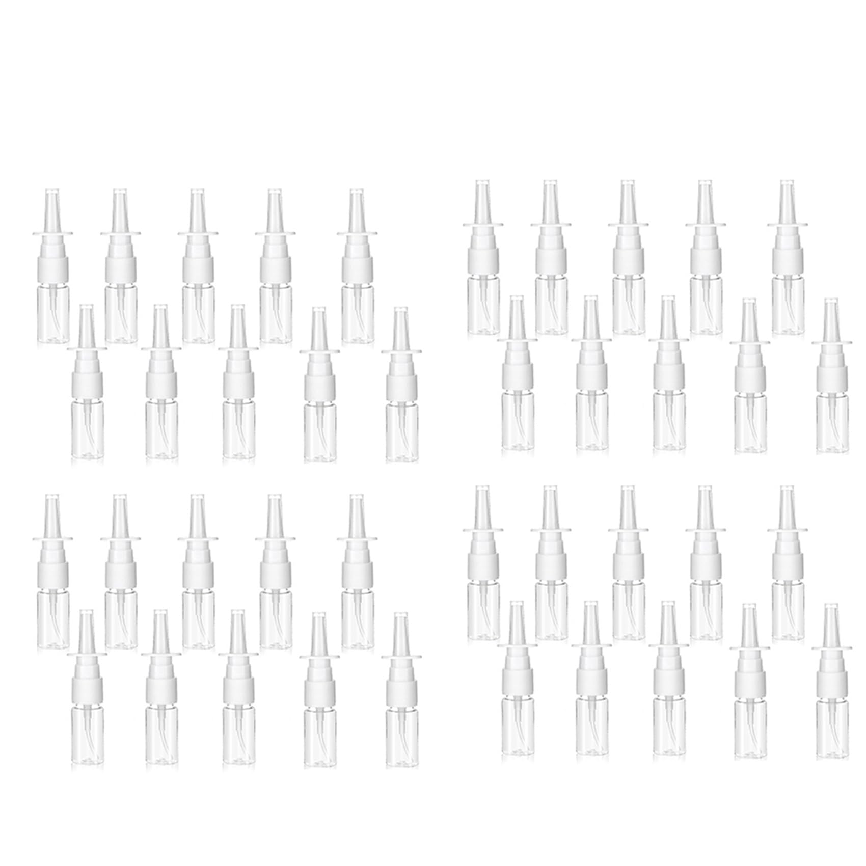 Jnchdghwa 40Pcs Nasal Bottle, 10ML Clear Small Empty Nose Bottle Reusable Fine Mist Sprayers for Travel