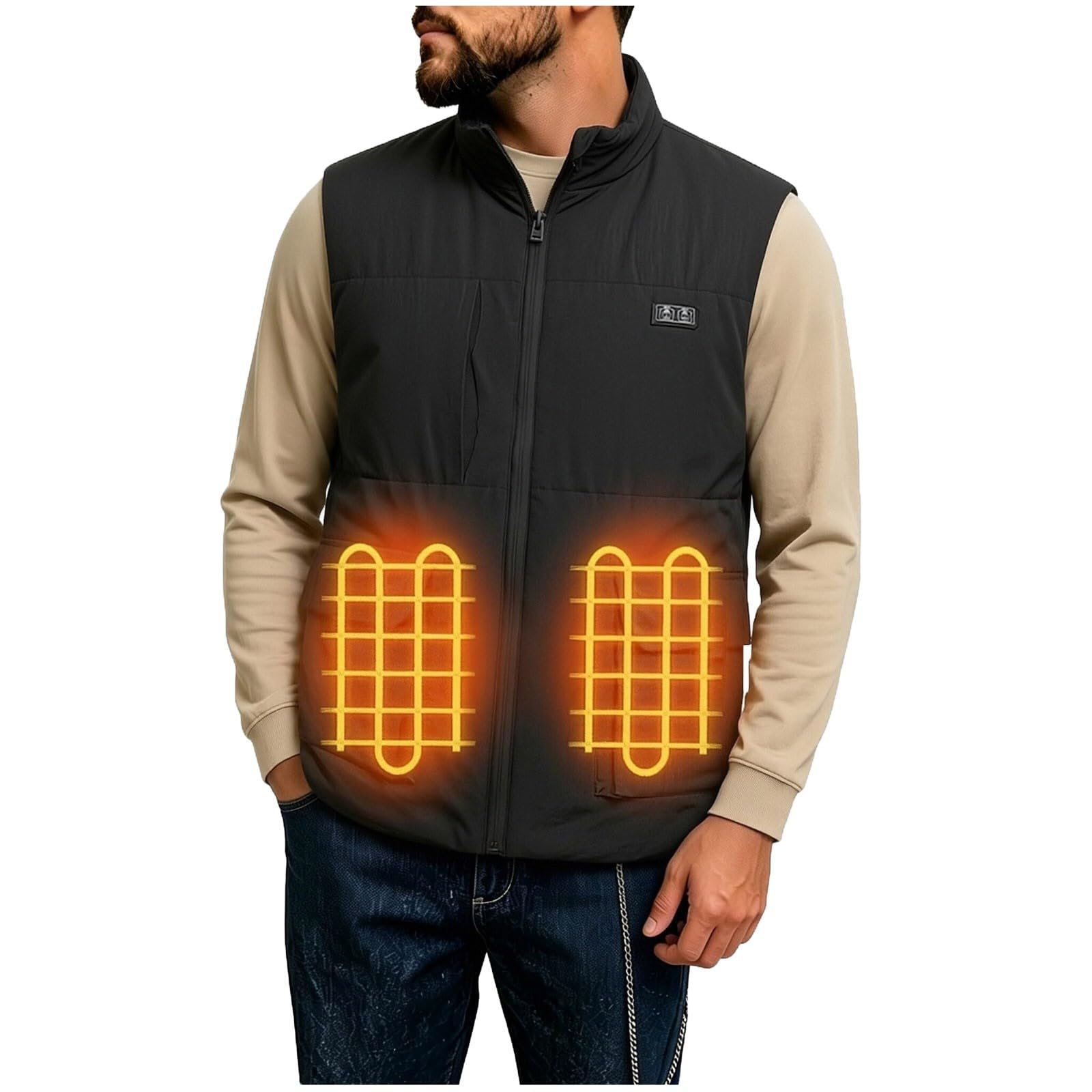 Chaleco Calefactable Hombre,con Doble Control y 6 Zonas de Calefacción