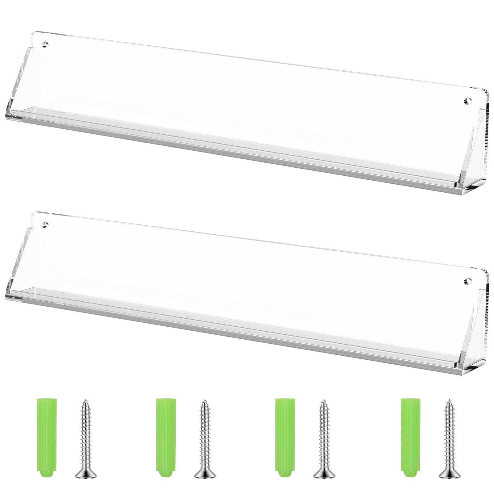Alongen Transparent 2 Pcs Sports Card Display Stand Acrylic Trading Card Stand Easy To Install Display Shelf Multifunctional Baseball For Wall Compartment Store Counter