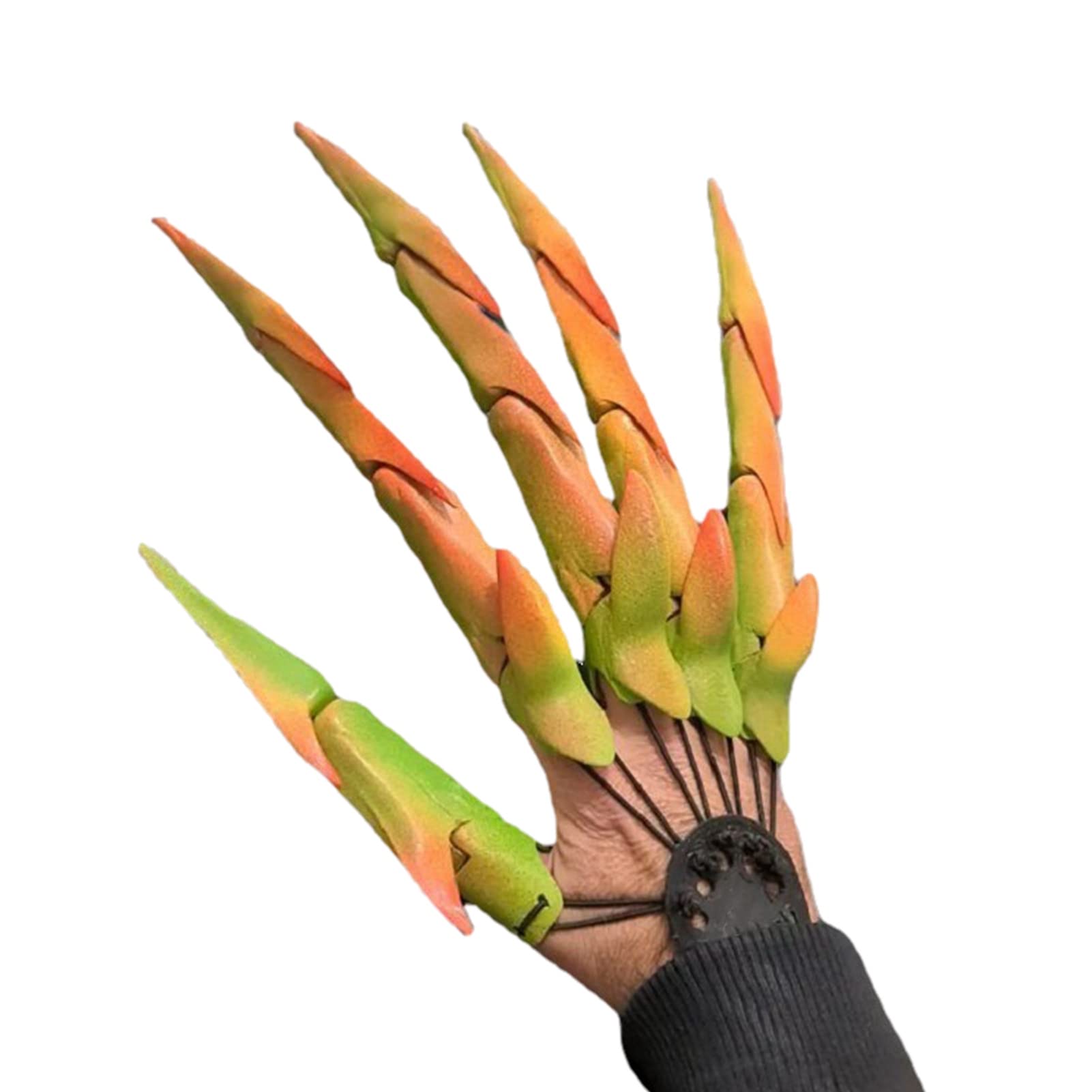 Rianpesn Halloween Finger Decoration, Articulated Fingers Extended Paw, Halloween Gloves With Claws, Flexible Joint Skeleton Hands,for Reusable Dress Up Props