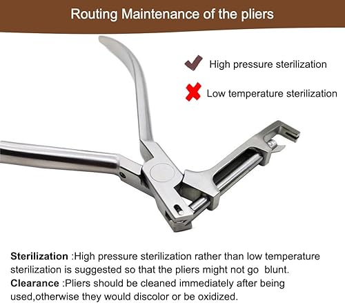 Miniatura 4 de Instrumentos de laboratorio de ortodoncia dental, alicates de extracción de tapa convertible del tubo bucal, acero inoxidable médico 17-4, nunca se