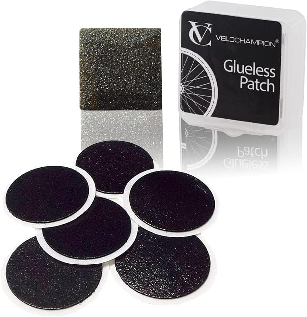 VeloChampion Self Adhesive Bike Puncture Repair Kit Patches. Travel Size for Road Bike and Mountain Bike Tyres