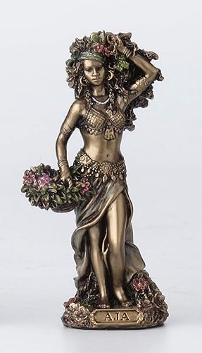 Veronese Design Figura de resina de Aja Santeria Orisha de bosque y hierbas de 3 3/4 pulgadas, pintada a mano, acabado de bronce