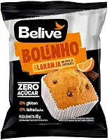 Belive Bolinho Laranja Com Gotas De Chocolate Sem Açúcar Sem Glúten Sem Leite 40G