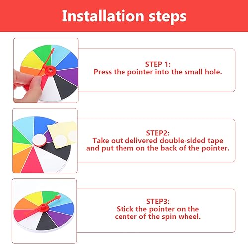 Miniatura 8 de SEWACC Rueda de premio de 10 ranuras, ruedas giratorias de colores, montaje en pared, rueda de premio de color, rueda de premio creativo, juego de