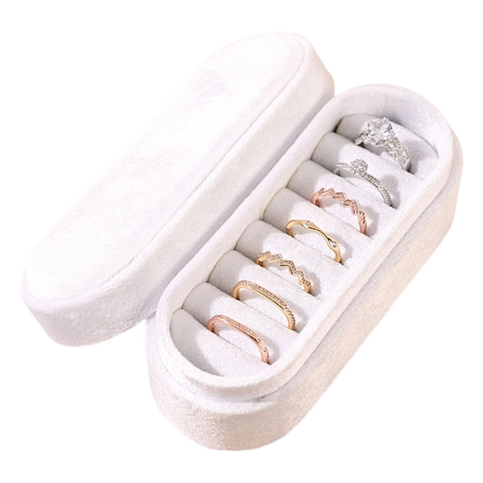 ZBIianxer Color Optional Velvety Hard Shell Jewelry Storage Box with Secure Dividers for Organized Necklace Keeping Crush Jewelry Container