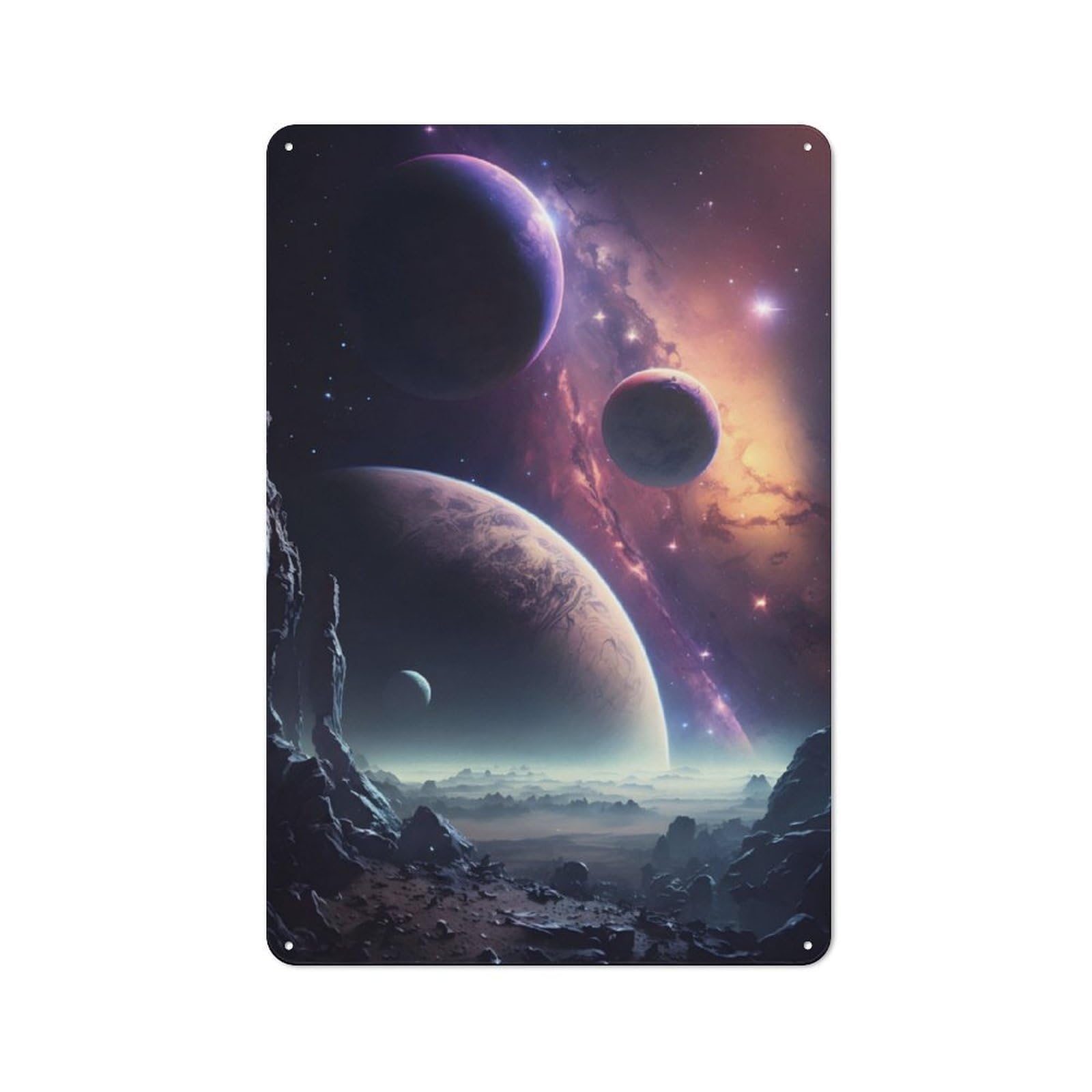 Junmoney Strange Galaxy Vintage Metal Plaque 30X20cm For Dining Room Or Kitchen, For Home Decor Collectors Refreshing A Room In Autumn