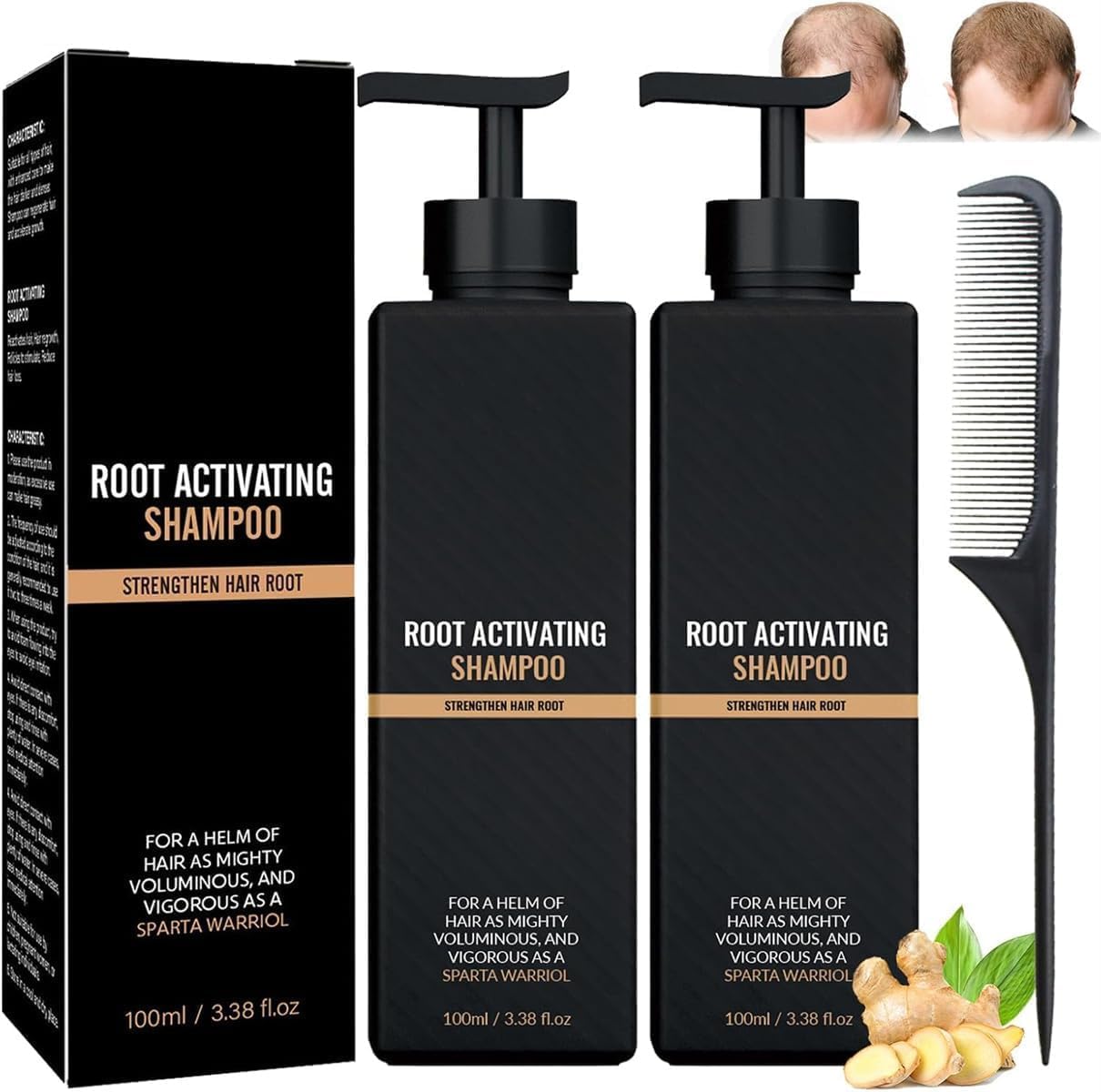 Root Activator Shampoo, Mane Root Activator Shampoo, Hair Regrowth Shampoos, Hair Loss Thickening Shampoos, Promotes Hair Growth (2 Pcs)