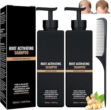 Root Activator Shampoo, Mane Root Activator Shampoo, Hair Regrowth Shampoos, Hair Loss Thickening Shampoos, Promotes Hair Growth 2 Pcs