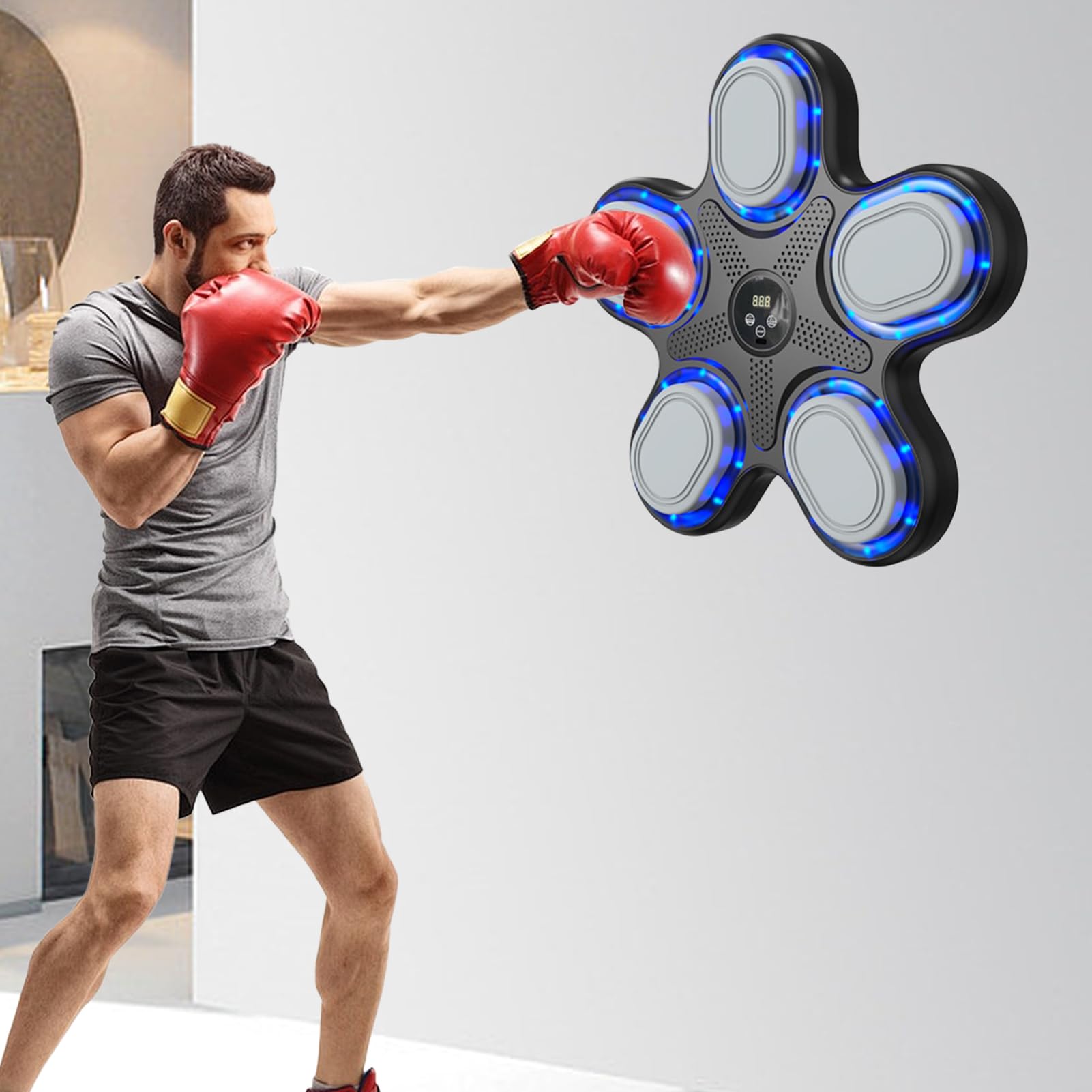Macchina per la musica da boxe, punzonatrice da parete, attrezzatura da boxe wireless per palestra domestica, esercizi di punzonatura intelligente, allenatore