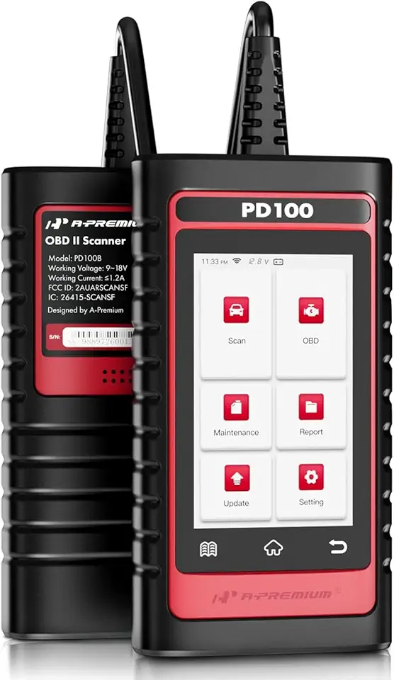 A-Premium 2025 PD100B BMW/Mini Full System OBD2 スキャナー診断ツール、双方向コード読み取りスキャンツール、フルリセット(BMS/ABS/オイル/SAS/EPB)、バッテリー登録ツール、ライブデータ、Android 6.0用