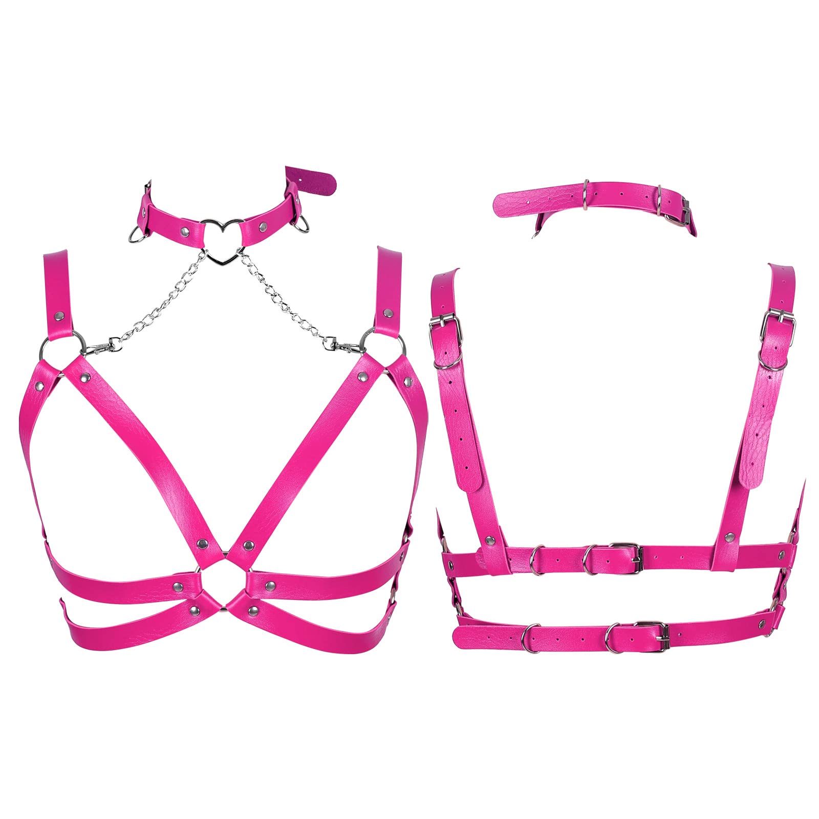 Lingerie cage Chest strap Leather Bra Body chain harness for women Punk Festival rave Dance Rock Photography Waist belt