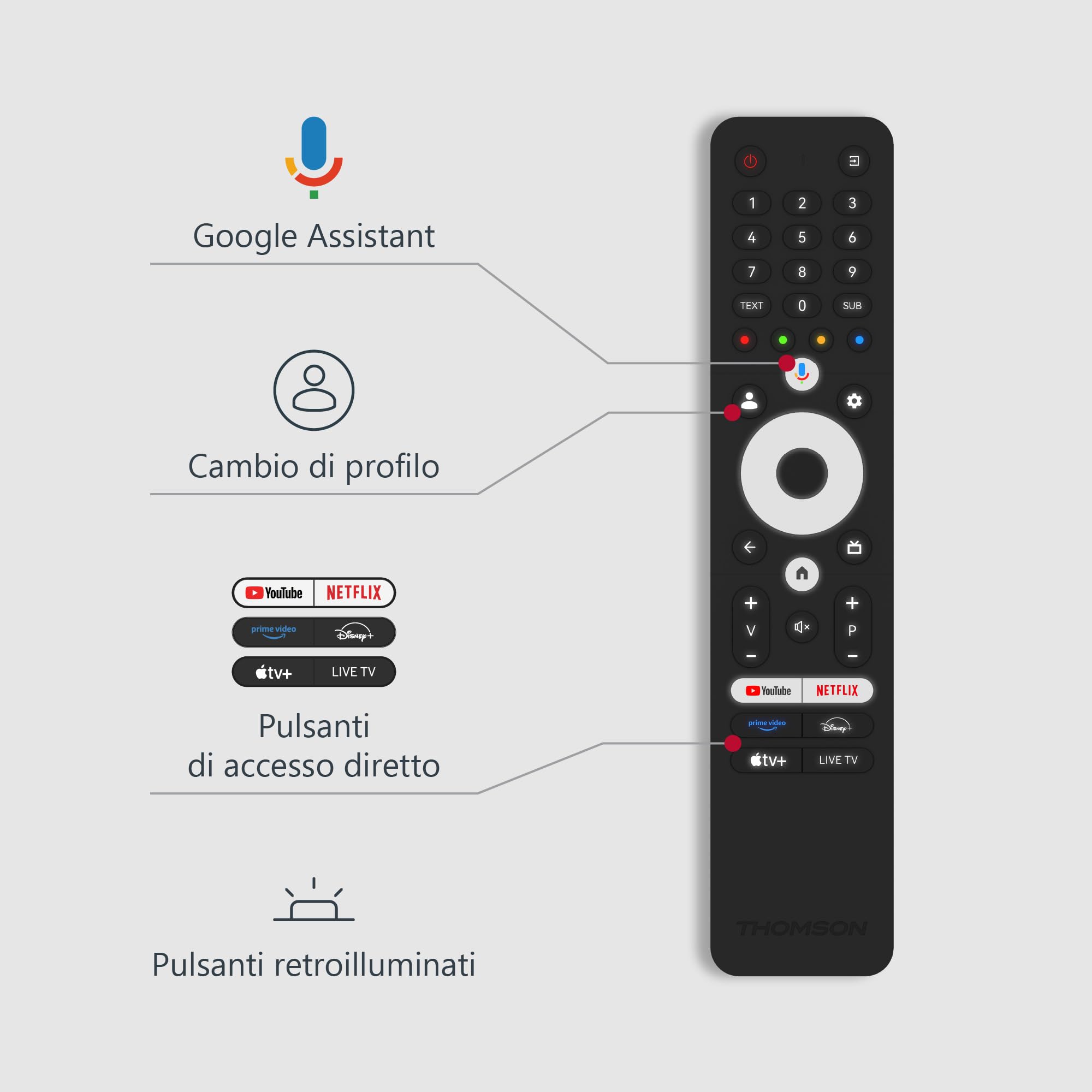 Télécommande De Remplacement Pour TV Thomson 49UD6216WX1, 49UD6306, 49UD6306X1 - Neuf