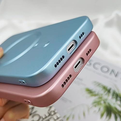 Miniatura 7 de Funda magnética para iPhone 13 para mujer, diseño de brillo metálico suave mate con protector de lente de cámara, compatible con Magsafe para iPhone