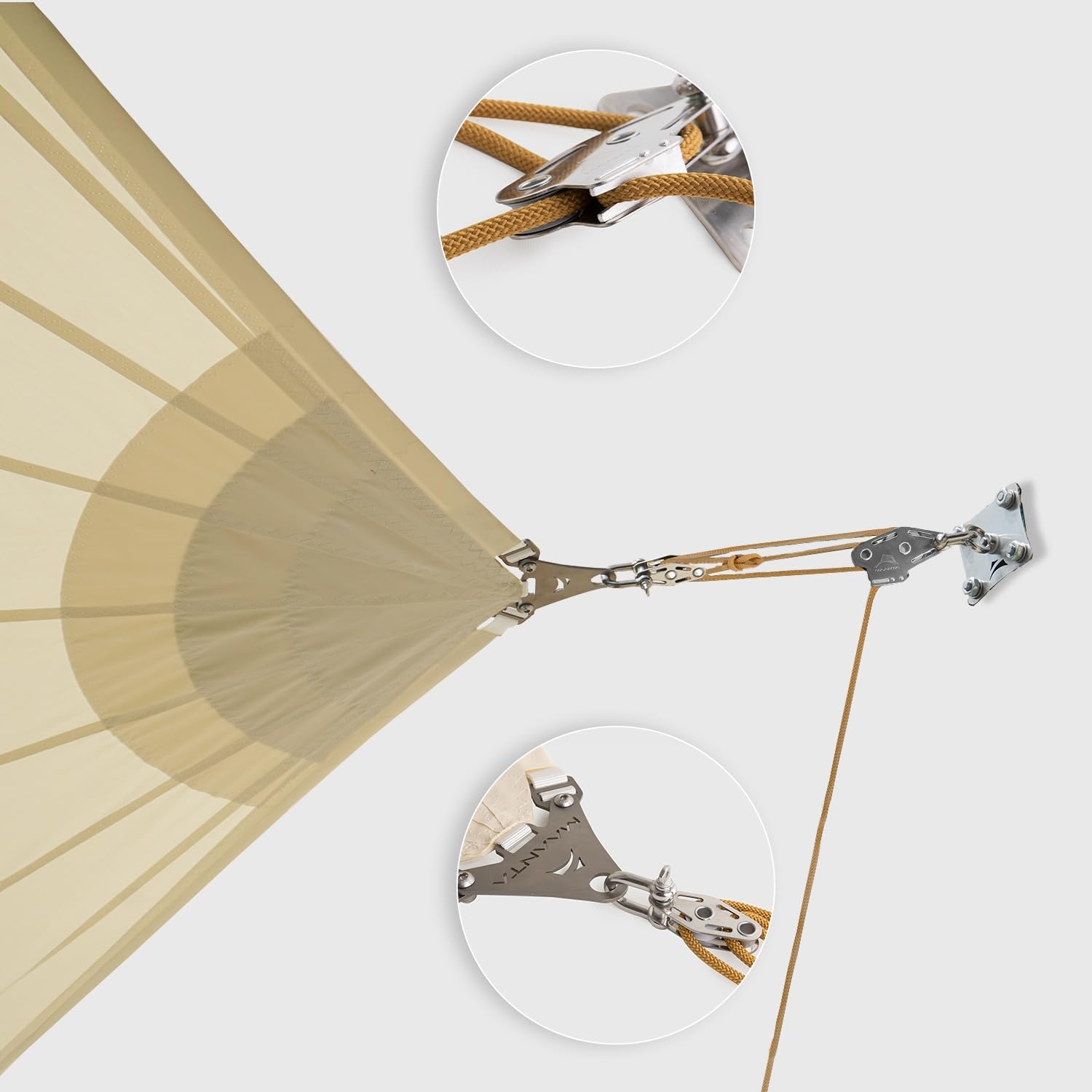 Ancoraggio a parete per vele ombreggianti (Acciaio Inox, Beige 1 Kit Parete)