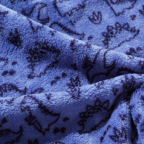 Image of CREVENT 30 inchX40 inch Lightweight Fuzzy Fluffy Warm Plush Baby Blanket for Boys Infant Toddler Newborn Crib Cot Stroller (Blue Dinosaur)