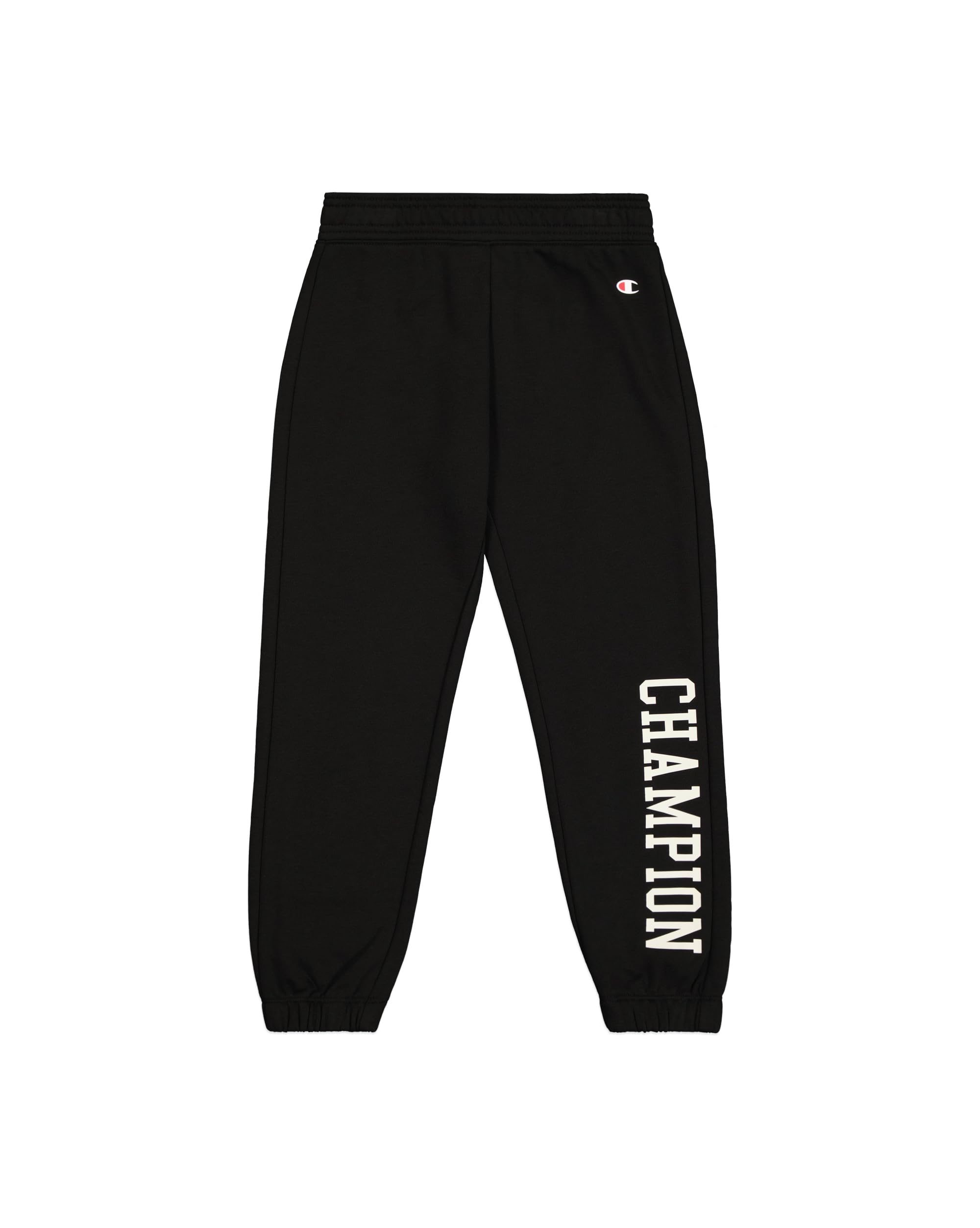 Champion Girl's Legacy Graphic Shop G (405027) -Ultra-Light Soft Compact Powerblend Fleece Elastic Cuff Sweatpants, Black (KK001), 13-14 Years