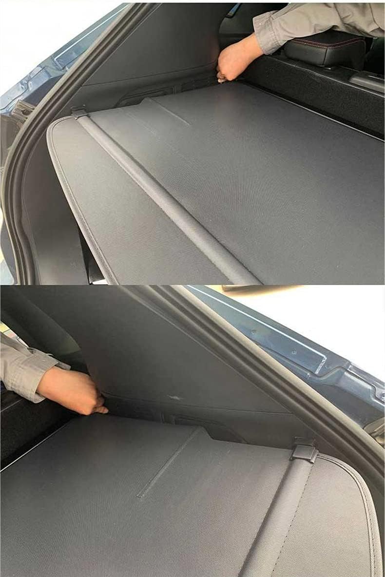 ELNas Retrattile Auto Bagagli Protezione Coperchio per Ford Escape Kuga 2020 2021, Portabagagli Posteriore Tronco Privacy Cappelliera Pacco Ripiano Cargo Cover,B Black