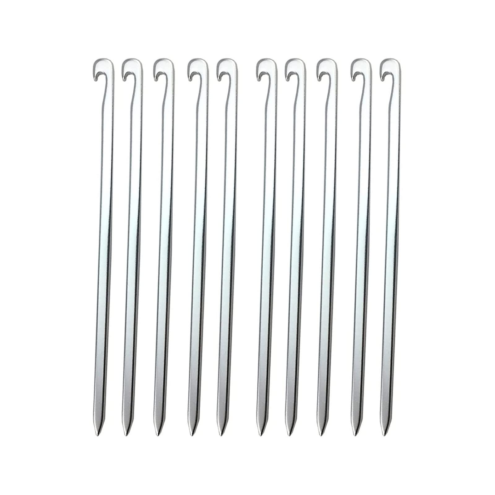 Piquets de Tente en Aluminium, piquets de Tente 10 pièces/Lot de 16 cm, piquets de Tente en Alliage d'aluminium, Camping en Plein air pour Le Camping, la randonnée, la randonnée (Couleur : Argent) (