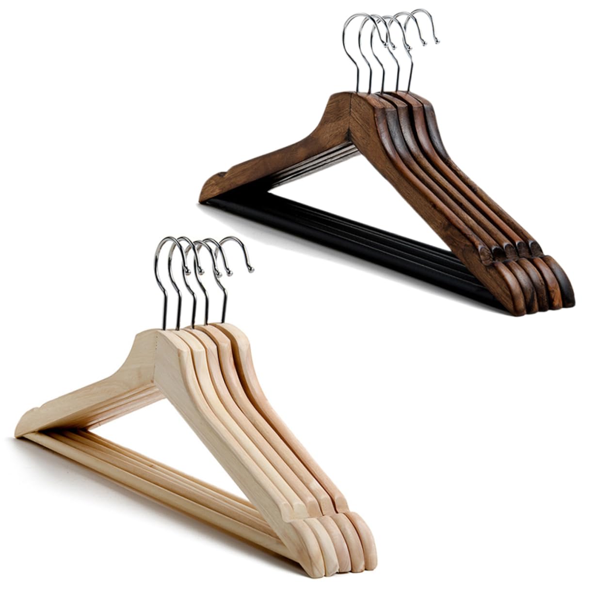 OKUMEYR Lid Wooden Hangers Suit Hanger Coat Non-Slip Hooks Enhance Your Closet Organizati