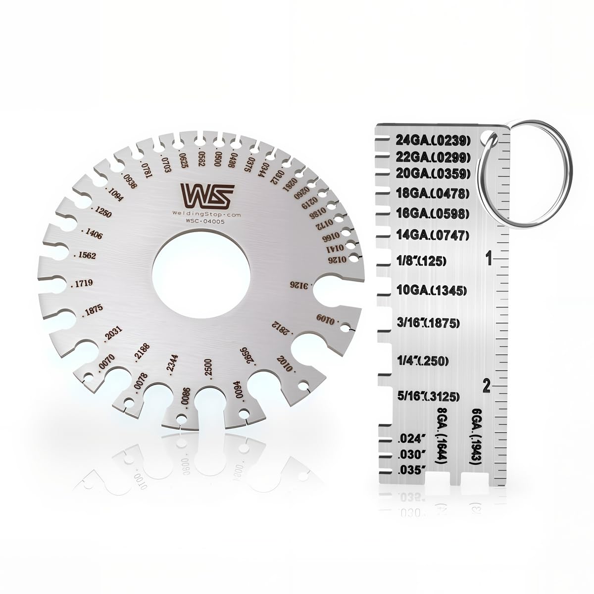 Wire/Metal Sheet Thickness Gauge & Round Cable Sheet Gage Set Welding Gage Plated Size Inspection Tool 2pcs