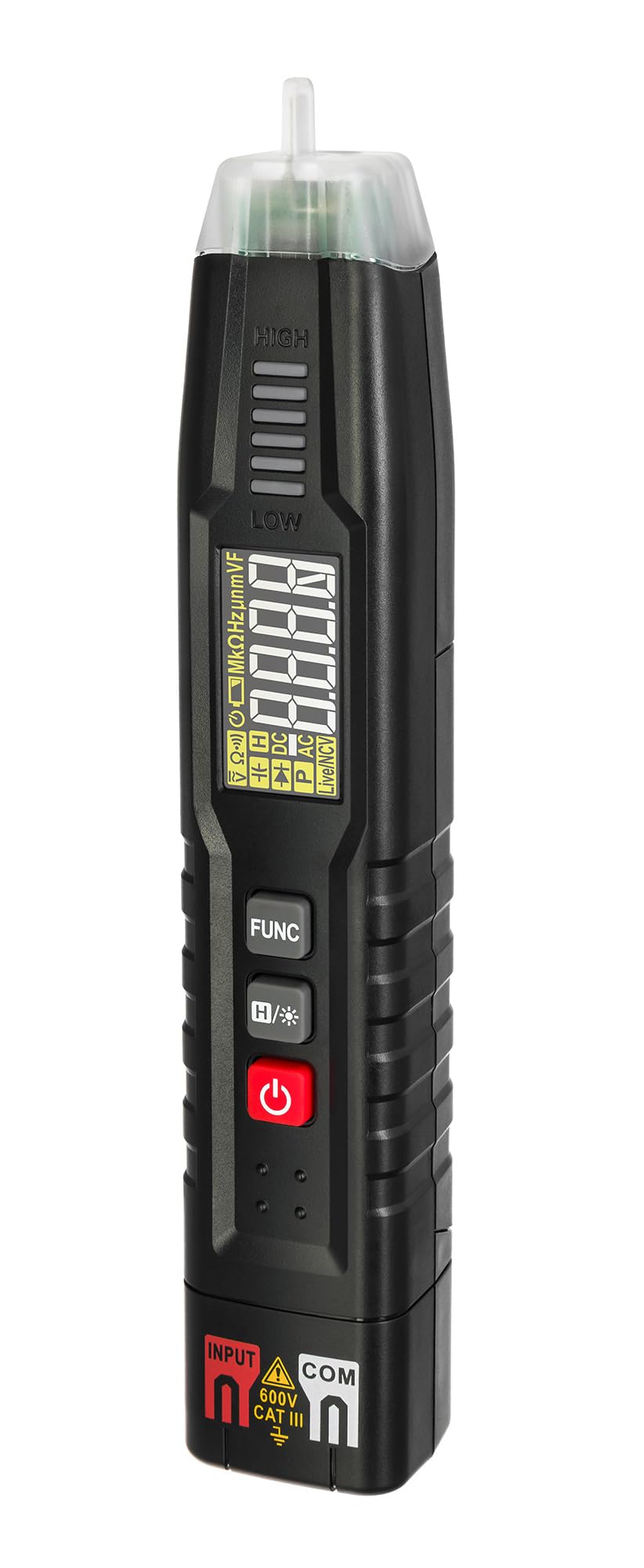 Ermenrich Zing TC12 Multímetro Digital, AC/​DC, Capacidad, Frecuencia, Resistencia, TRMS, Prueba de Diodo y Continuidad, Detección de Fase, 4000 Conteos, NCV, Función Smart, Linterna, Auto-​Apagado