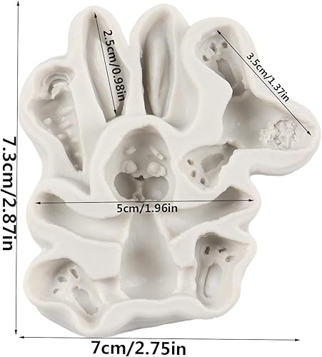 Miniatura 2 de QDMOLDS Molde de silicona de conejo de Pascua, molde de fondant de zanahoria para decoración de pasteles, decoración de cupcakes, caramelo de