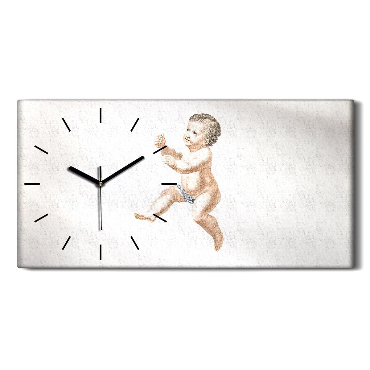 Horloge sur Toile Salon et Chambre Coloray Image Art Murale Grand Format 60x30