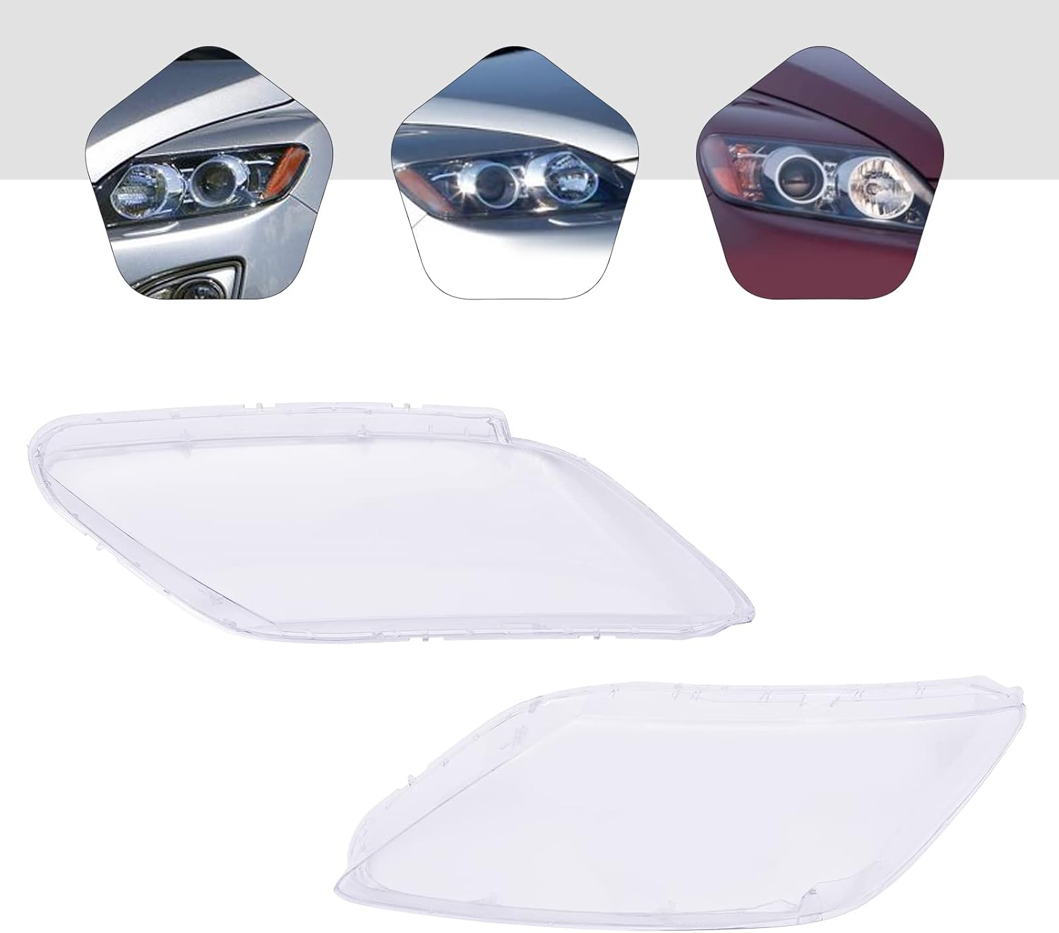 YIYIBYUS Headlight Lampshade Left+Right Side Clear Len Covers for Mazda CX-7 2007-2012 Clear Headlights Headlamp Lens Cover Replacement