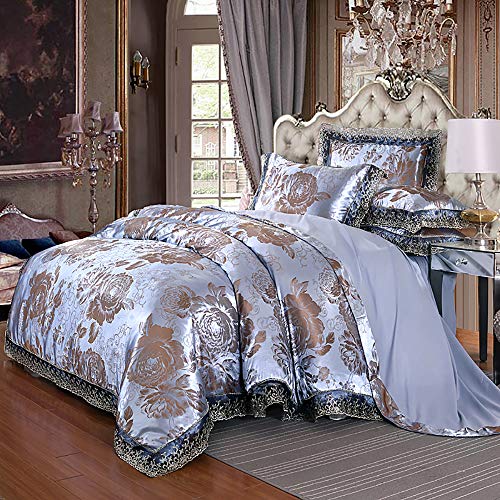 Ensemble de housses de couette double de luxe en coton de soie pour lit King Size royal