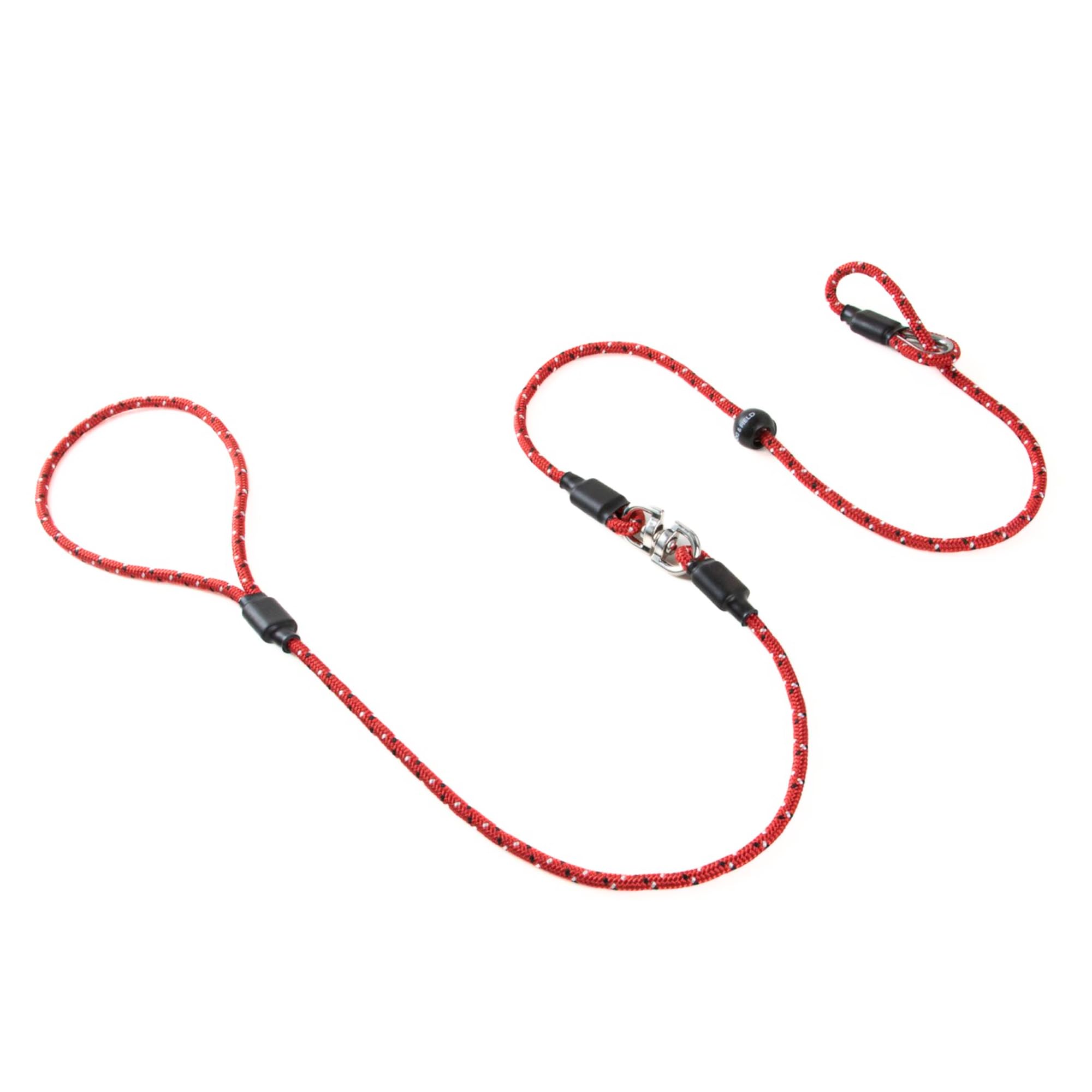 Dog & Field Pro Trialler Swivel Slip Lead, Red. 1.2m Rope Slip Lead for Dogs With Button Press Stopper Easy To Slip On