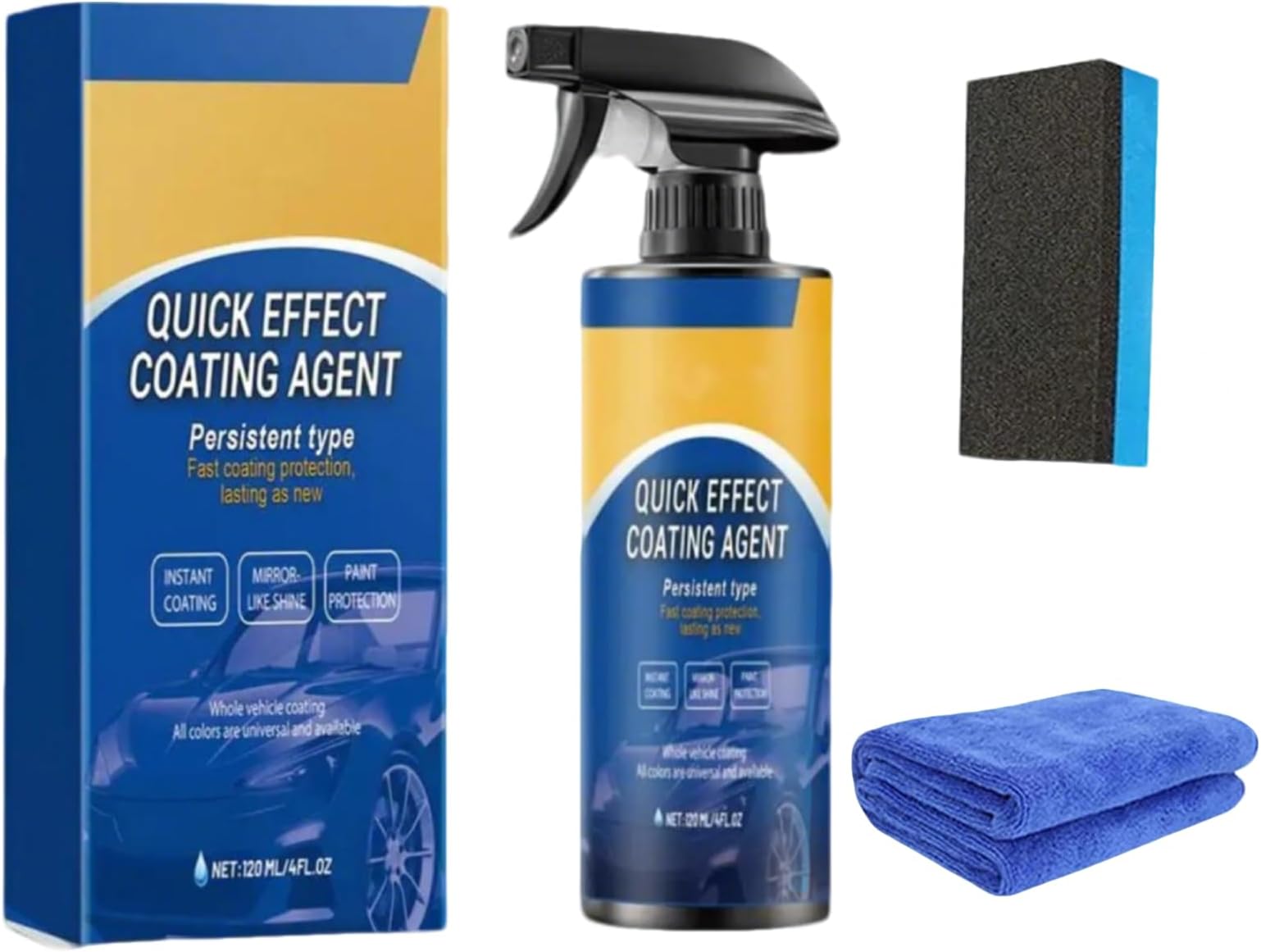 2026 Quick Effect Coating Agent for Car - Hydrophobic Protection for Paint, Glass & Scratch Repair,Quick-Acting Formula | Waterless Wash Polish | Long-Lasting Shine (1pack)