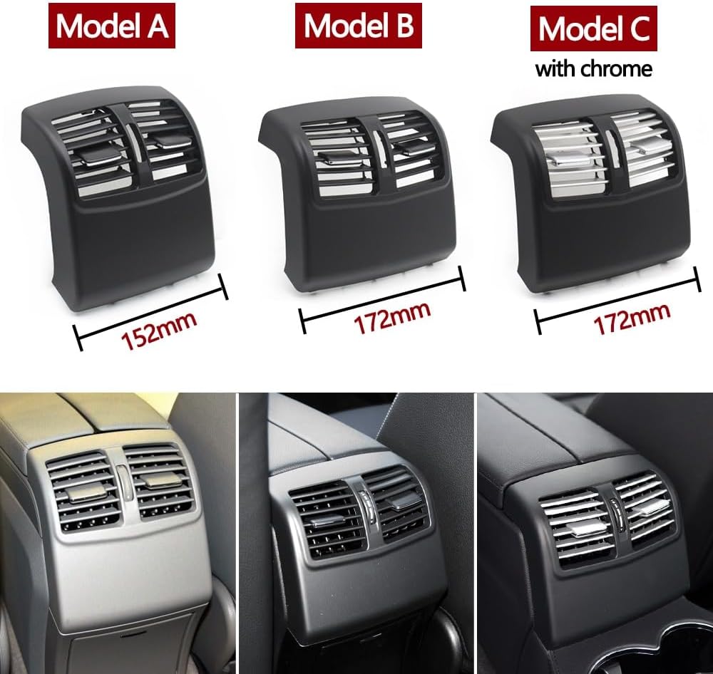 Car Rear Air Conditioning AC Vent Grille Outlet Panel Cover Fit For Mercedes Benz W212 E Class E260 E300 E320 E400 Sedan 2009-2015 Dashboards (Color : Model B Black)