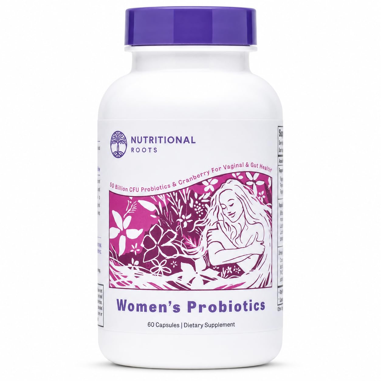 Nutritional Roots Probiotics for Women, Vaginal Health & Cranberry, 60 Caps