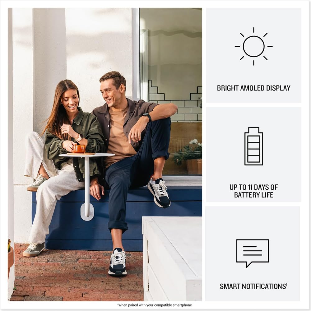 Garmin 010-02985-00 VIVOACTIVE 6 Health & Fitness GPS Smartwatch, Black with Silicone Band Bundle with Deco Essentials Charging Dock, USB Type C Charger, Silicone Dust Covers & 2X Screen Protector