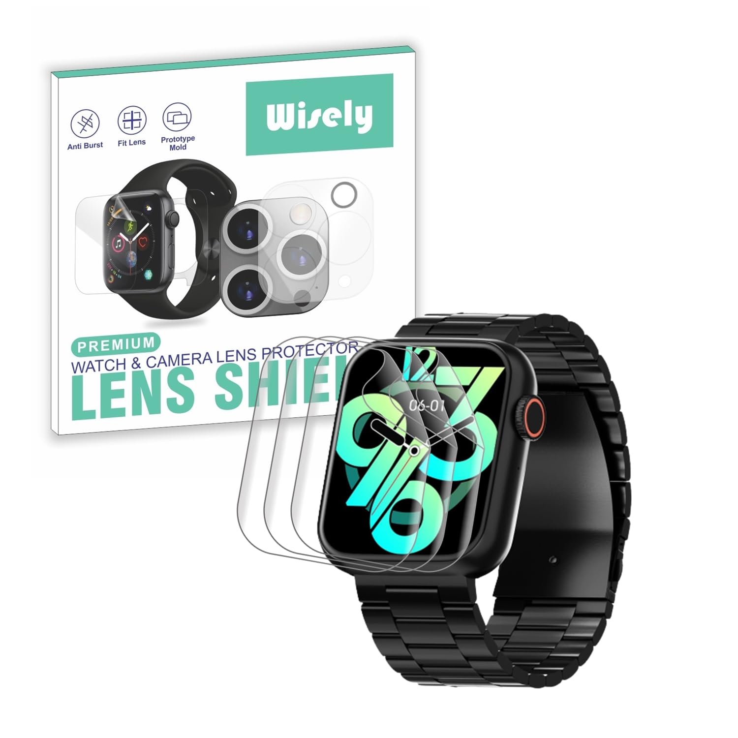 Wisely |3pcs| Screen Guard Protector For Vibez by Lifelong Hype Smartwatch |1.85"| Bubble Free, Easy installation kit, HD Clear, Full Cover (B0CHQL5MYD) Amazon Price History, Amazon Price Tracker
