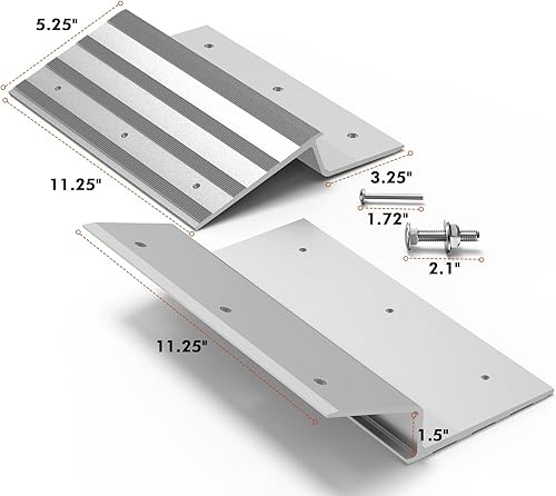 Miniatura 2 de SAL - Kit superior de rampa de aluminio, extremos de rampa de carga resistentes de 2 x 12 pulgadas para camión, motocicleta, cortadora de césped y