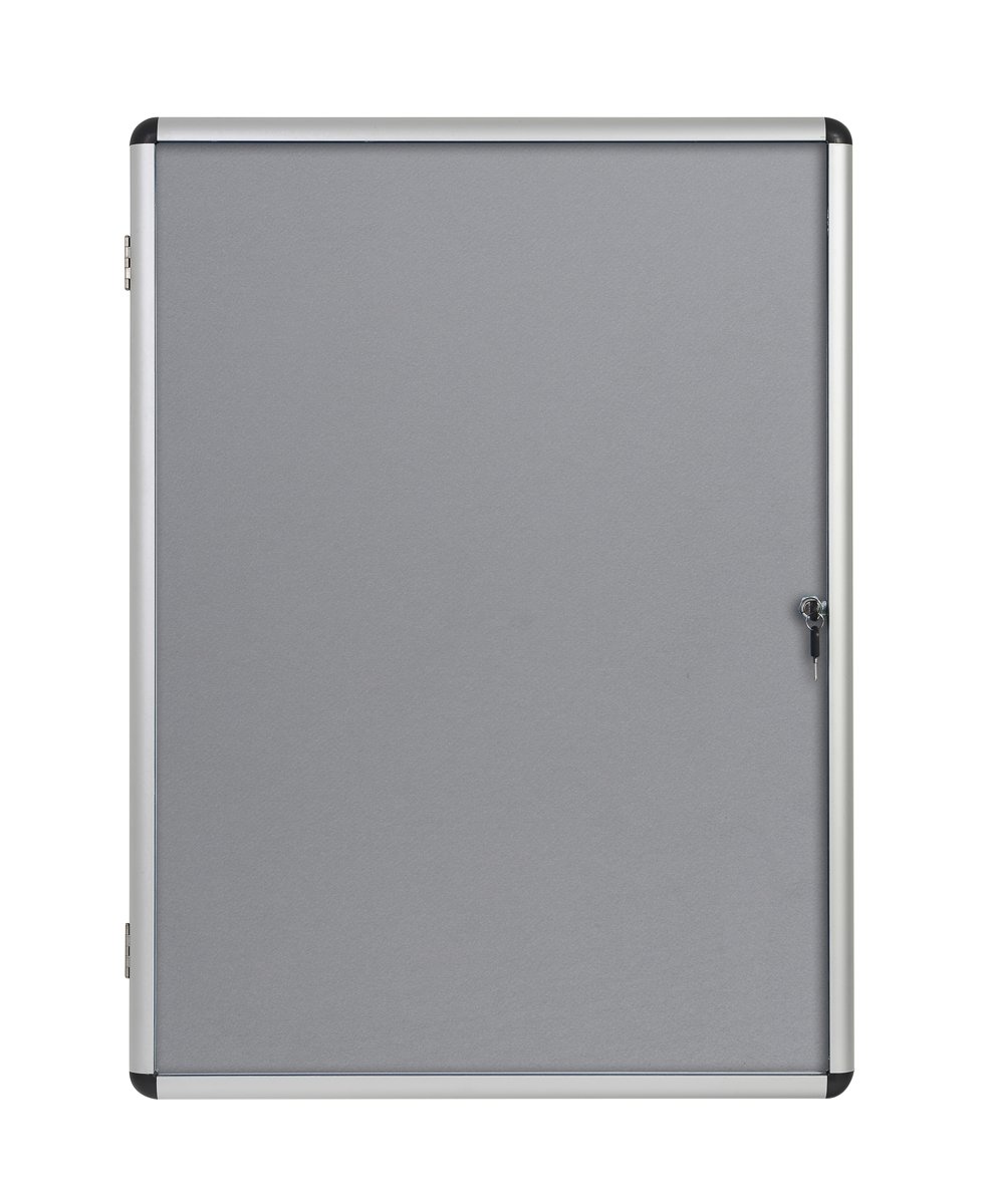 Bi-Office Enclore Grey Felt Lockable Noticeboard 20xA4