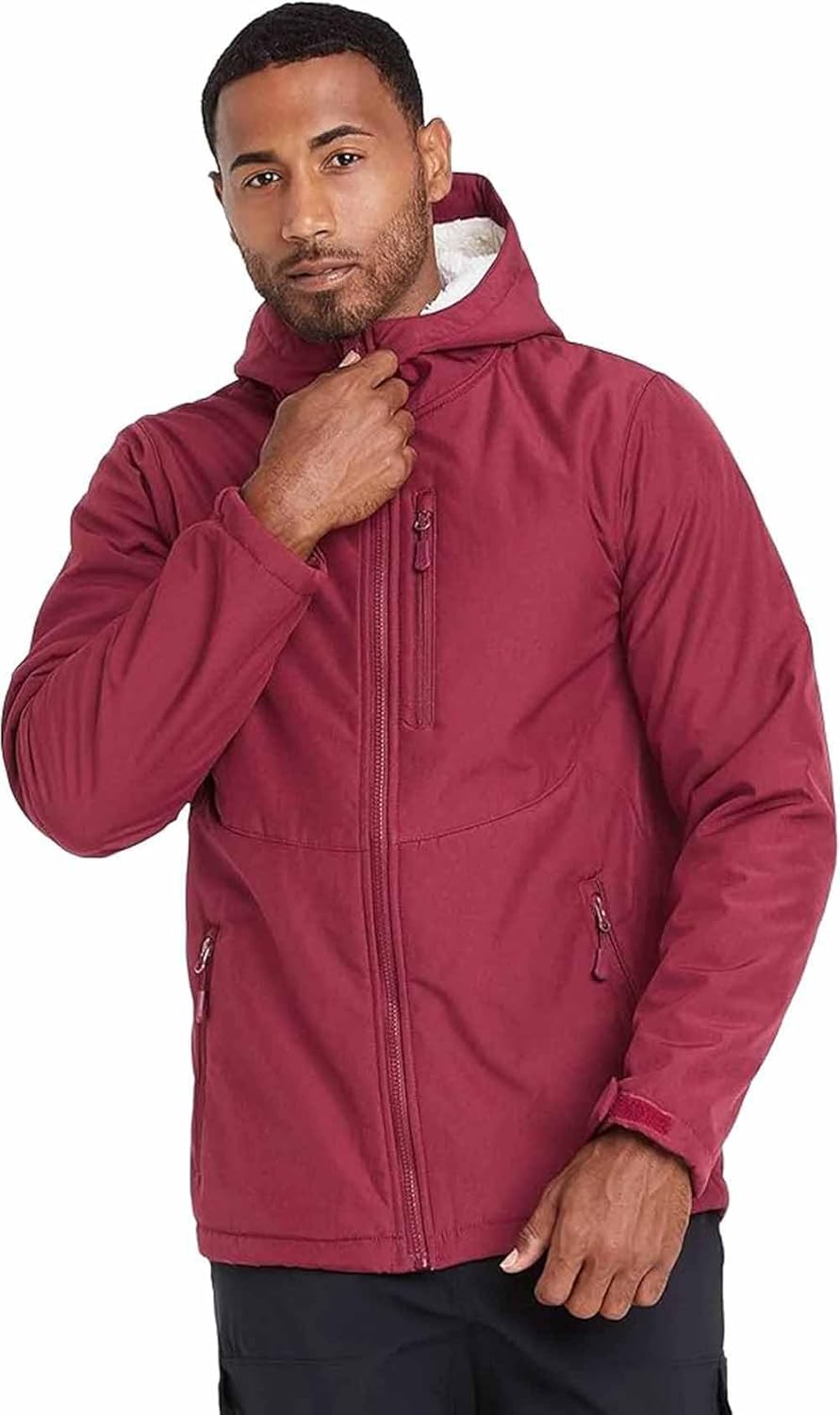 All in Motion Men's Softshell Sherpa Jacket - (as1, alpha, m, regular, regular, Maroon, Medium)