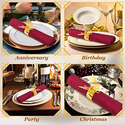 150Pcs Butterfly Napkin Rings For Luxury Banquet Style, Reusable Paper Napkin Holders For Wedding Banquet Dinner Table Decor, And Catering Party Services (Gold) #TOP1